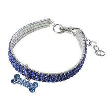 Load image into Gallery viewer, New Dog Rhinestone Necklace Adjustable Collar Pet collar Bone Pendant Animals Habitat Decoration Small Cats Dog Collar Bling