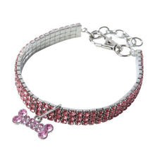 Load image into Gallery viewer, New Dog Rhinestone Necklace Adjustable Collar Pet collar Bone Pendant Animals Habitat Decoration Small Cats Dog Collar Bling
