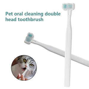 Pet Plastic Double Headed Toothbrush Chew Toy Bite Toys for Dogs Cat Pet Tooth Clean Chew Toy Puppy Teething Brush Pet Oral Care