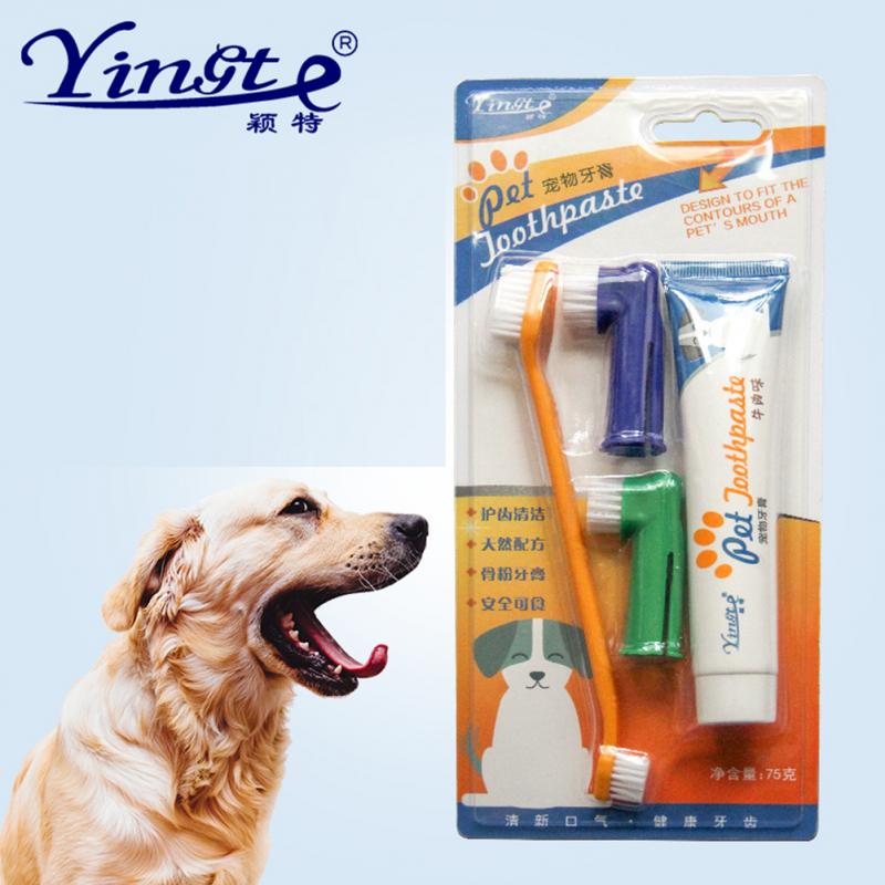 Small Soft TPR Pet Toothpaste Set Dog Cat Finger Tooth Brush Oral Care Puppy Toothbrush Toothpaste Set