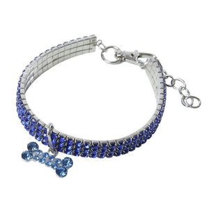 New Dog Rhinestone Necklace Adjustable Collar Pet collar Bone Pendant Animals Habitat Decoration Small Cats Dog Collar Bling
