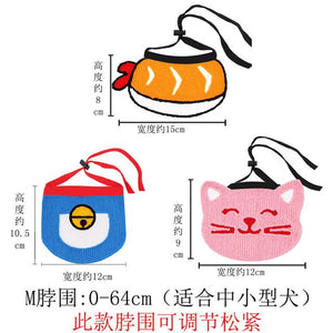 3pcs cute pet saliva towel bib cat dog Christmas New Year holiday scarf clothes Shiba Inu Corgi fat