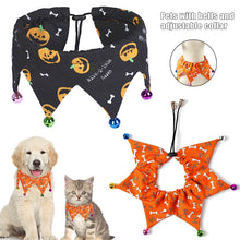 Load image into Gallery viewer, Halloween Pet Collar Festival Dogs Cats Collar with Small Bell Polyester Fabric Adjustable  PI669
