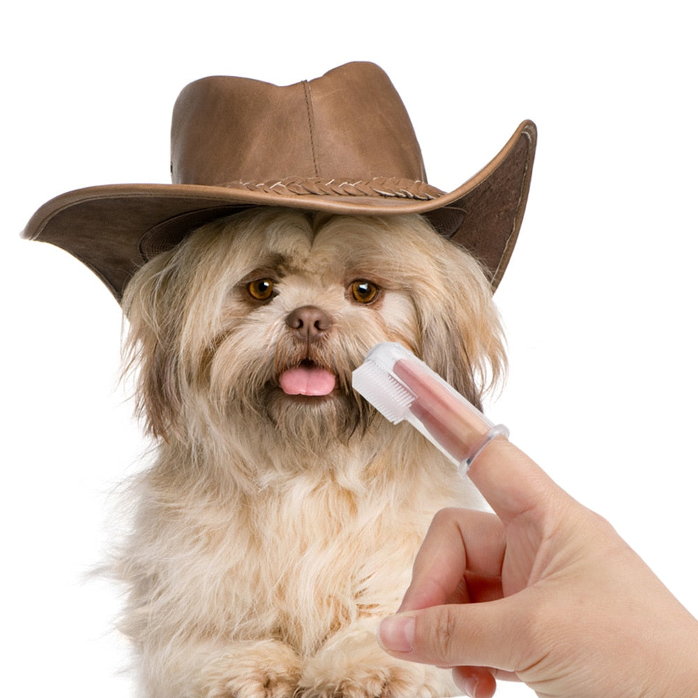 Pet Finger Toothbrush Dog Cat Bad Breath Tartar Teeth Care Super Soft Teddy Dog Brush Pets Puppy Cleaning Supplies Silicone